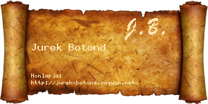 Jurek Botond névjegykártya